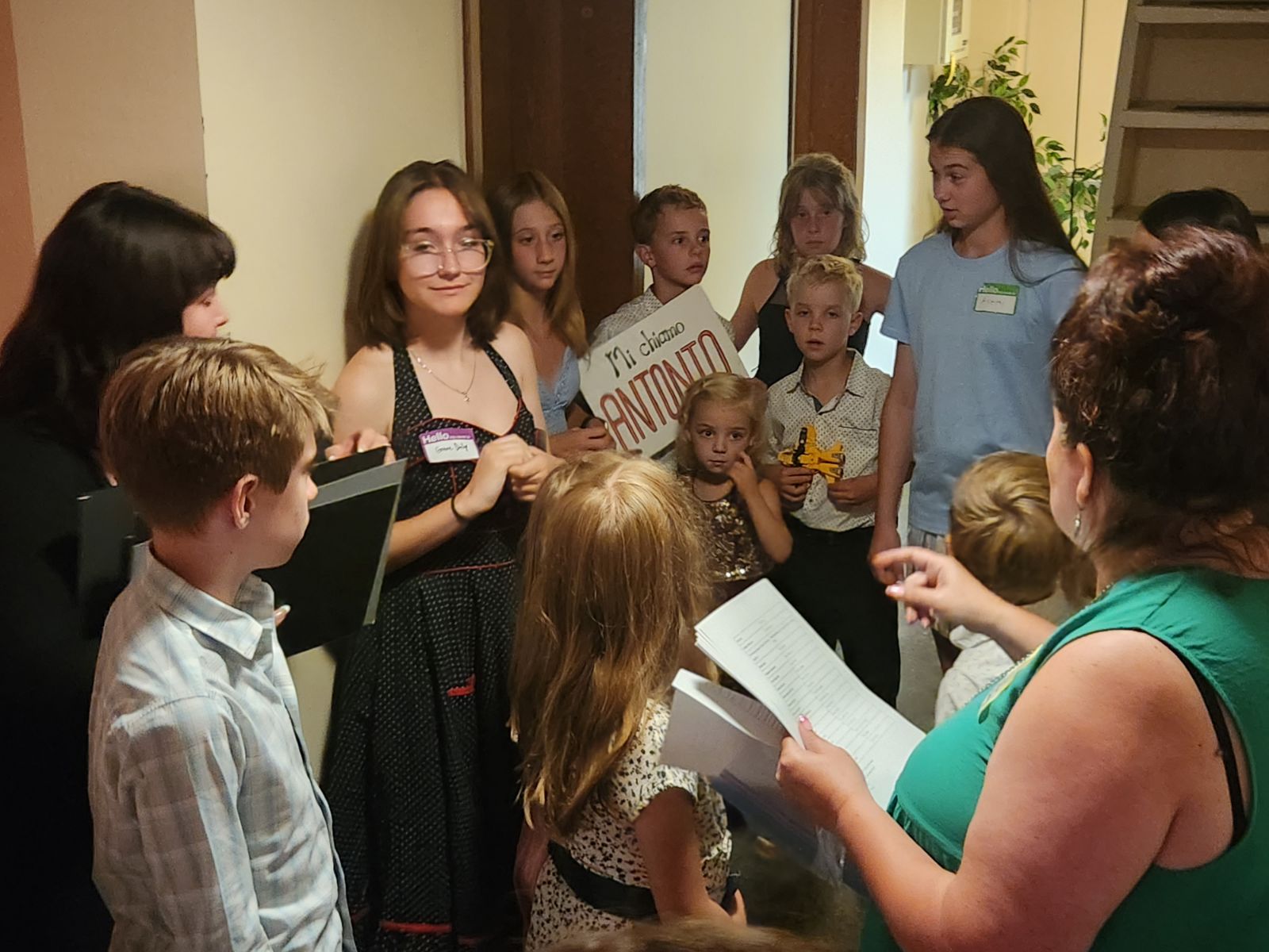 Andrea directing the young actors